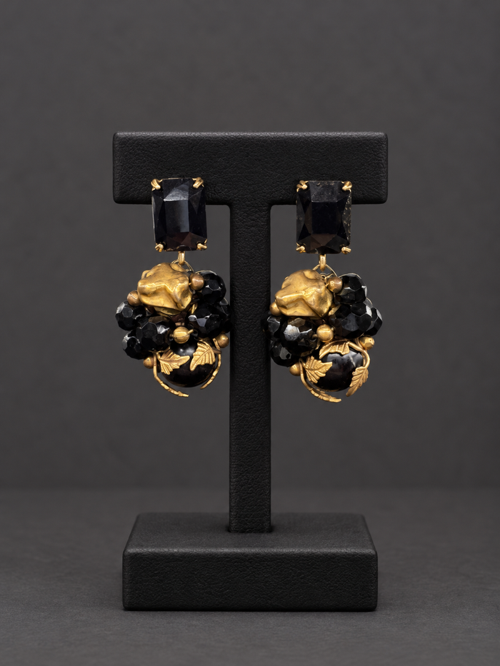 Glass Cluster Drop Earrings