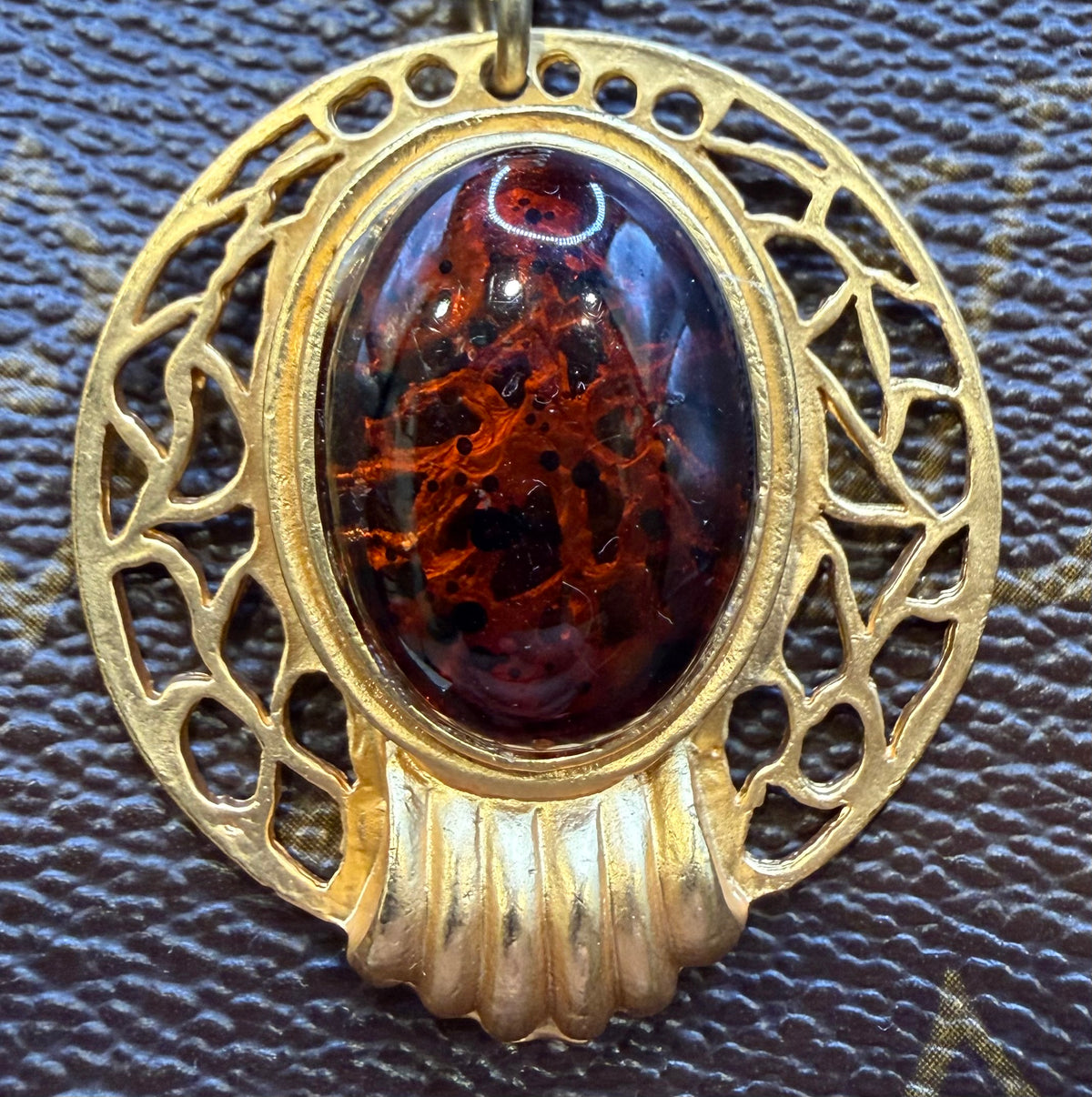 Bag Charm - Amber Cabochon