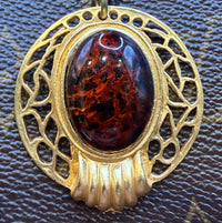 Bag Charm - Amber Cabochon
