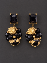 Glass Cluster Drop Earrings