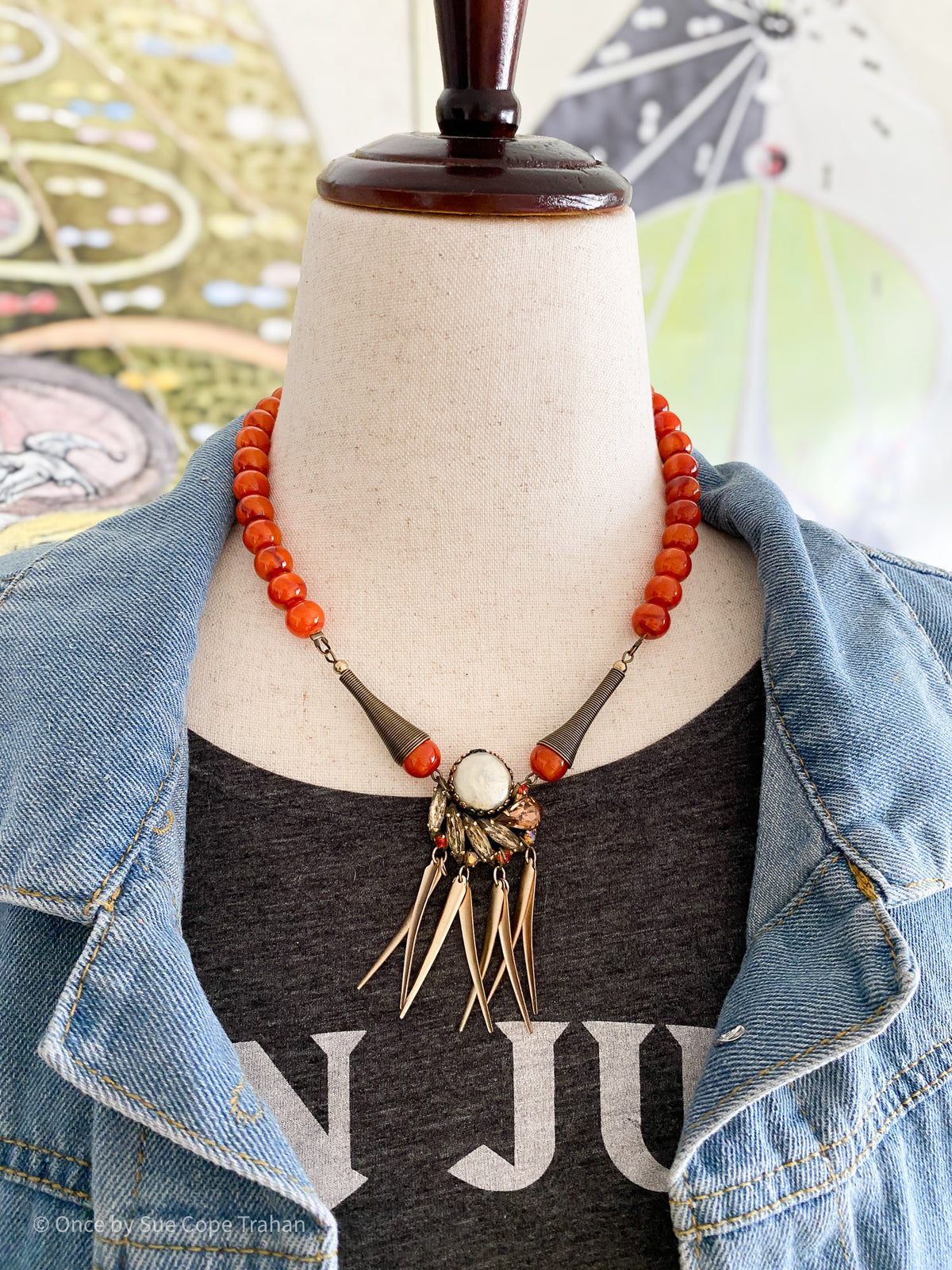 Burnt Orange Glass 1940's Jewel