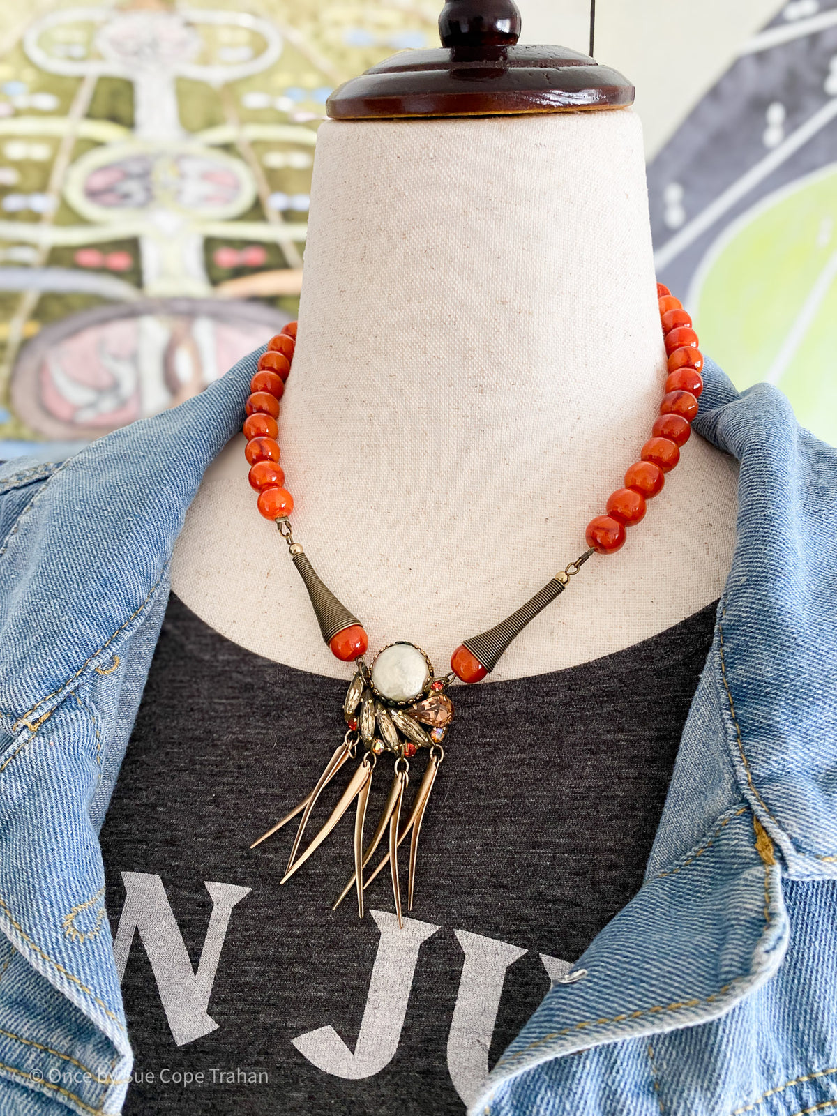 Burnt Orange Glass 1940's Jewel