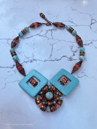 50's Brooch Howlite Beads