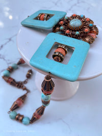 50's Brooch Howlite Beads