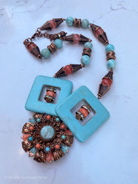 50's Brooch Howlite Beads