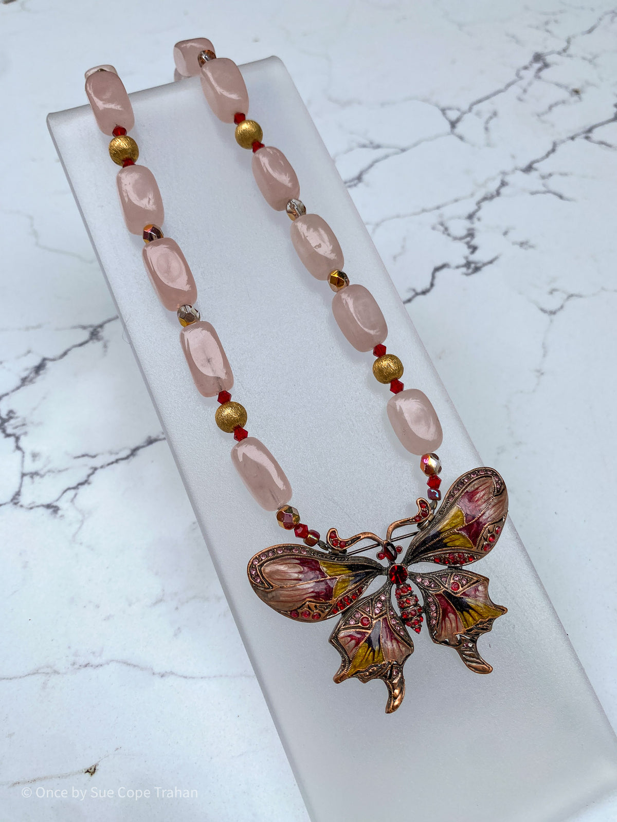Butterfly with Pink Quartz