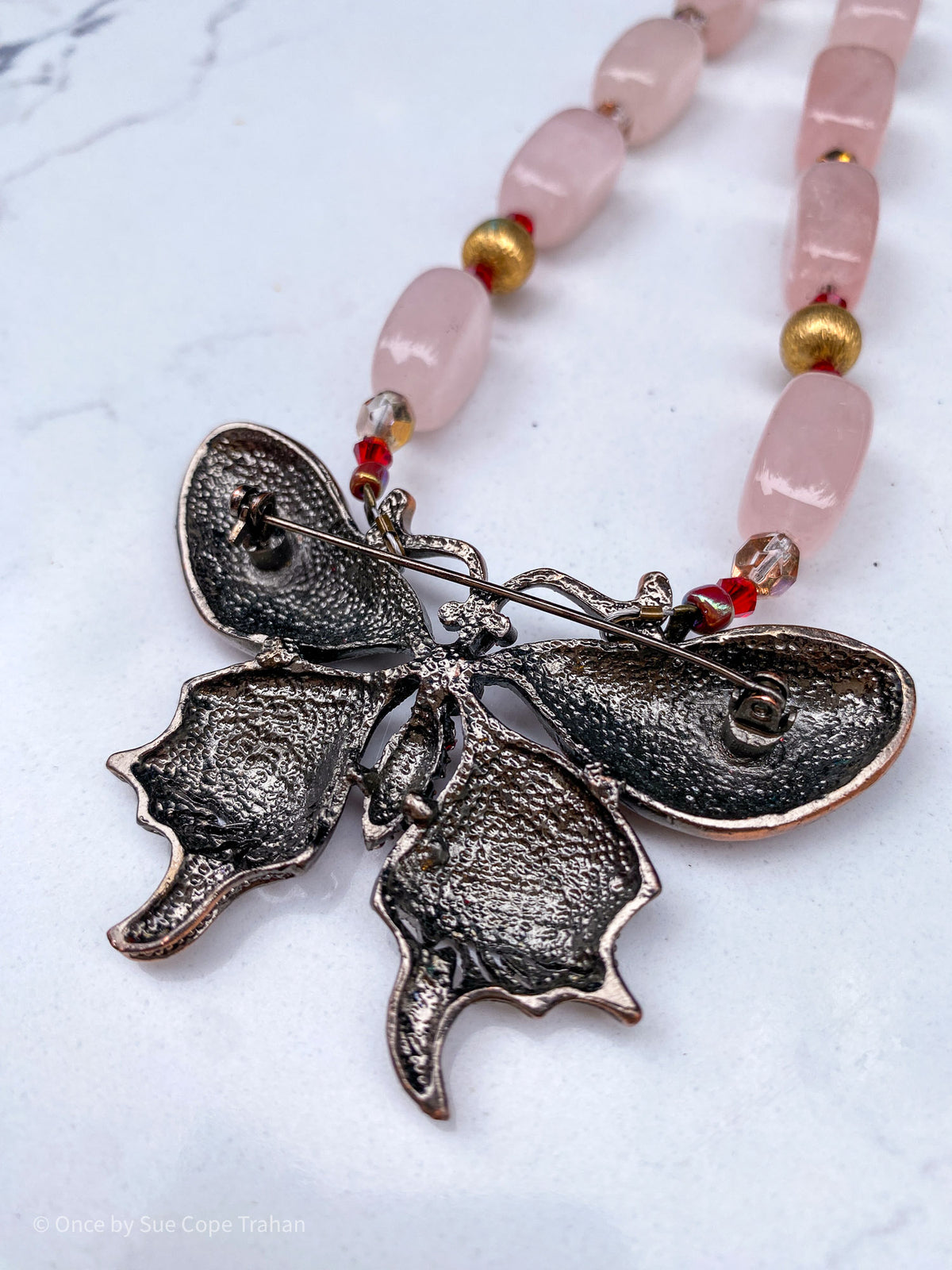 Butterfly with Pink Quartz