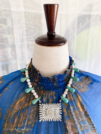 40's Shoe Buckle, Pearls & Turquoise