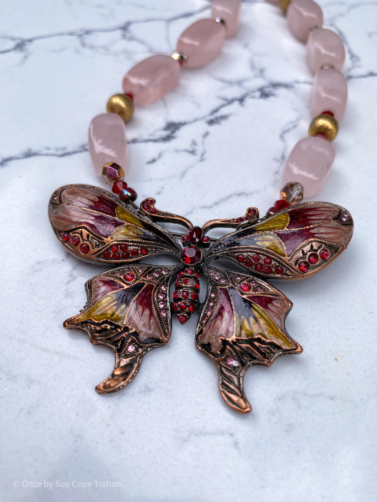 Butterfly with Pink Quartz