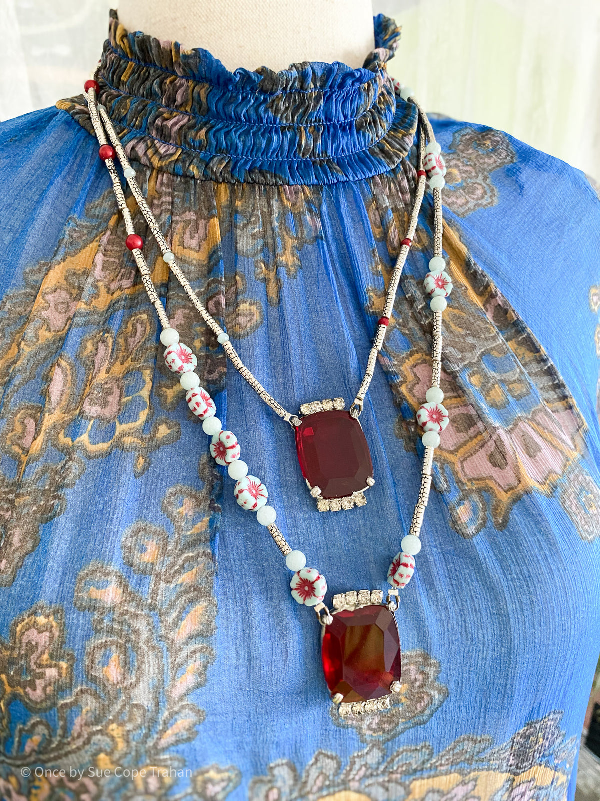 Antique Red Glass Jewels