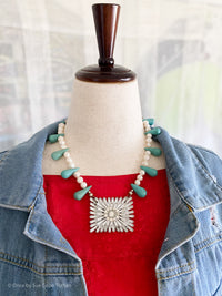 40's Shoe Buckle, Pearls & Turquoise