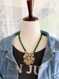 Four Leaf Clover w/ Green Beads