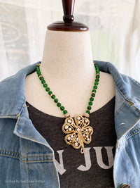 Four Leaf Clover w/ Green Beads