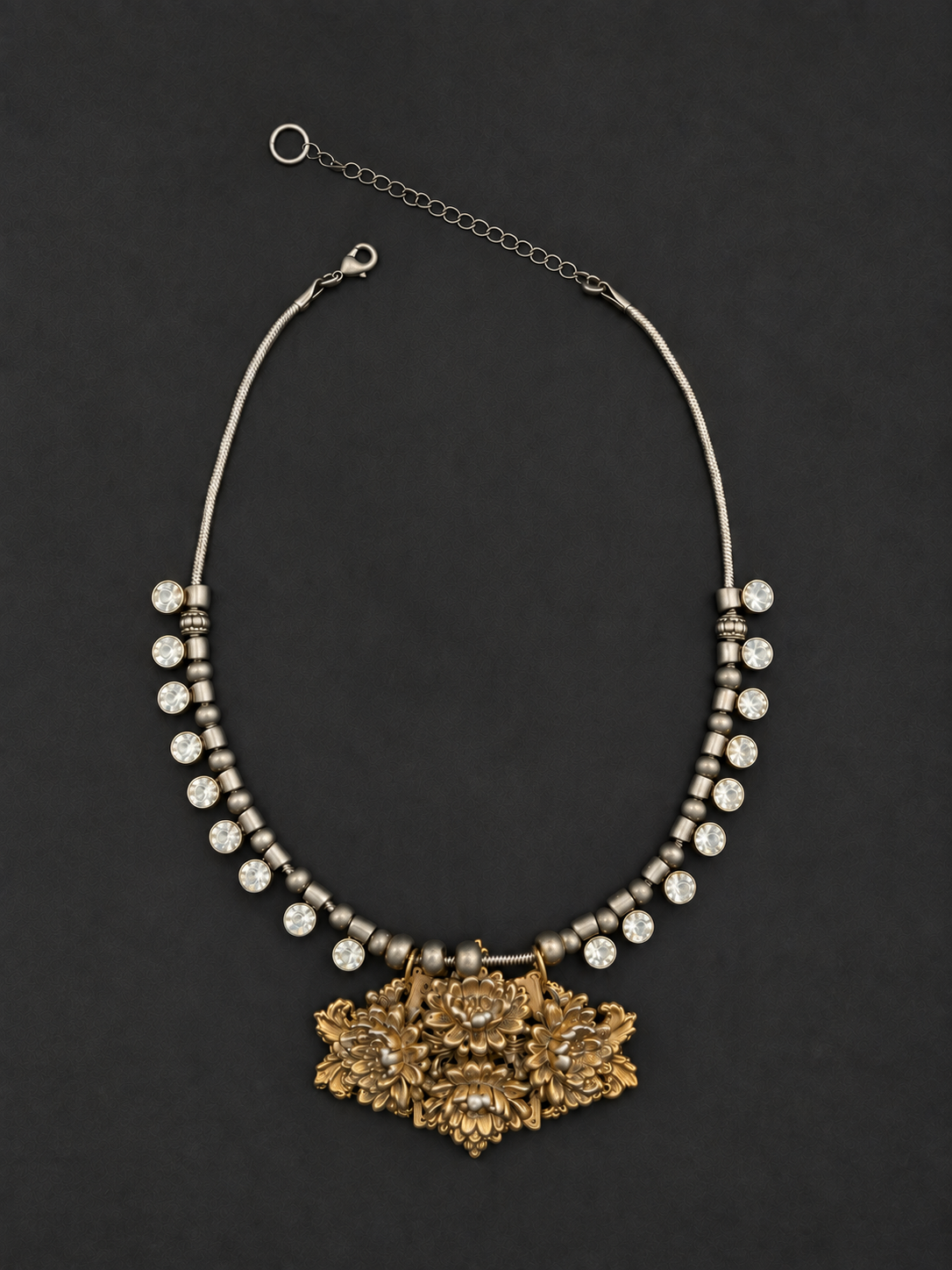 Art Nouveau Floral Sash Buckle Necklace