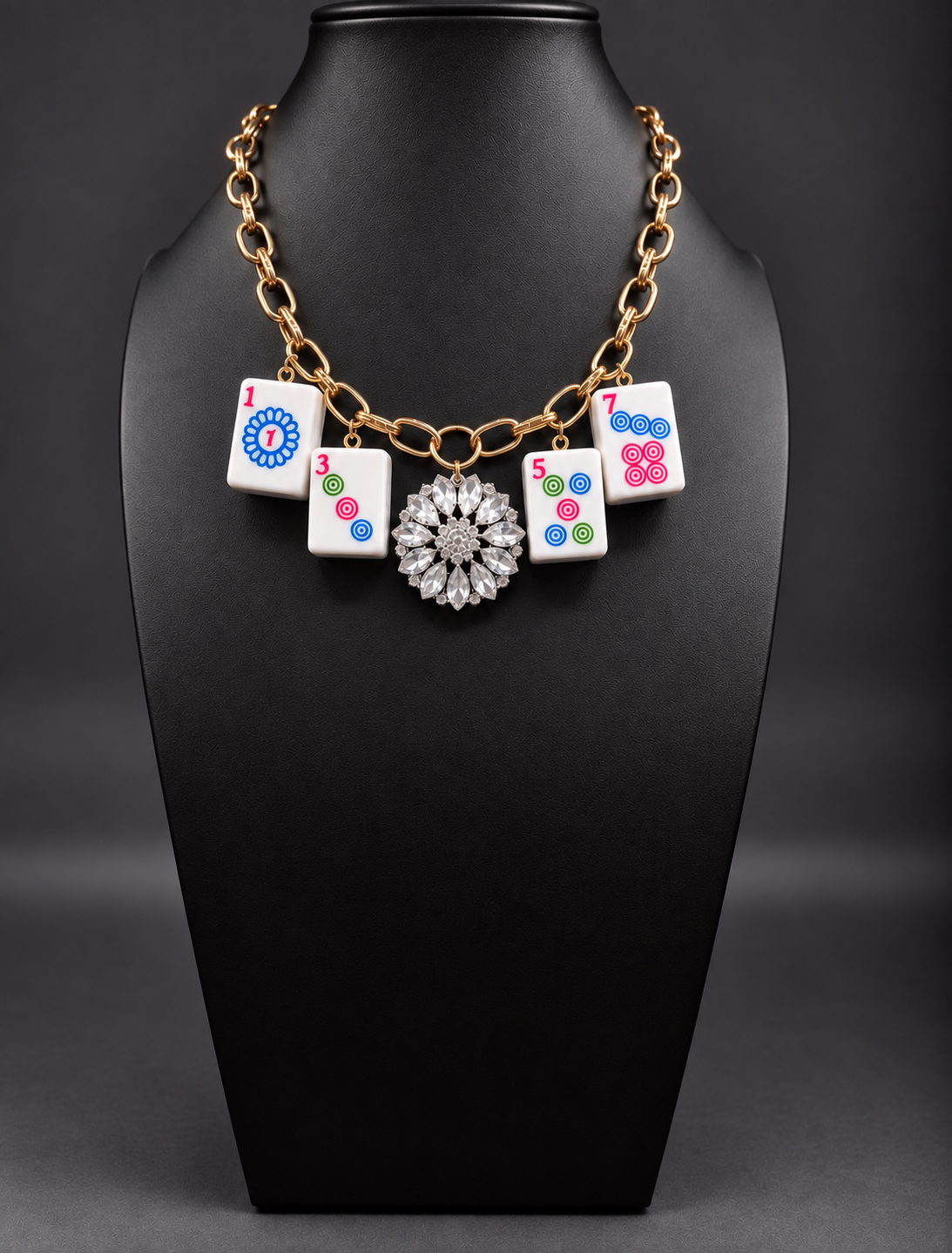 Mahjong Necklace - Dots Odds