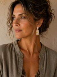 Abstract Painted Panel Earrings