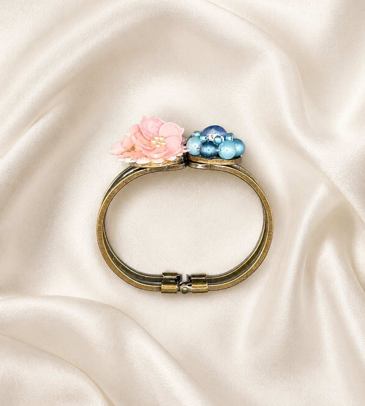 Jewel Cuff Bracelet – Peach & Blue