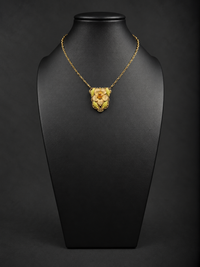 Art Nouveau Floral Fur Clip Pendant Necklace