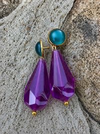 Teal/purple earrings