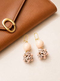 Rose Drop Earrings - Blush
