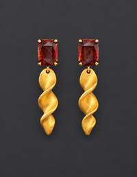 Gold Spiral Drop Earring