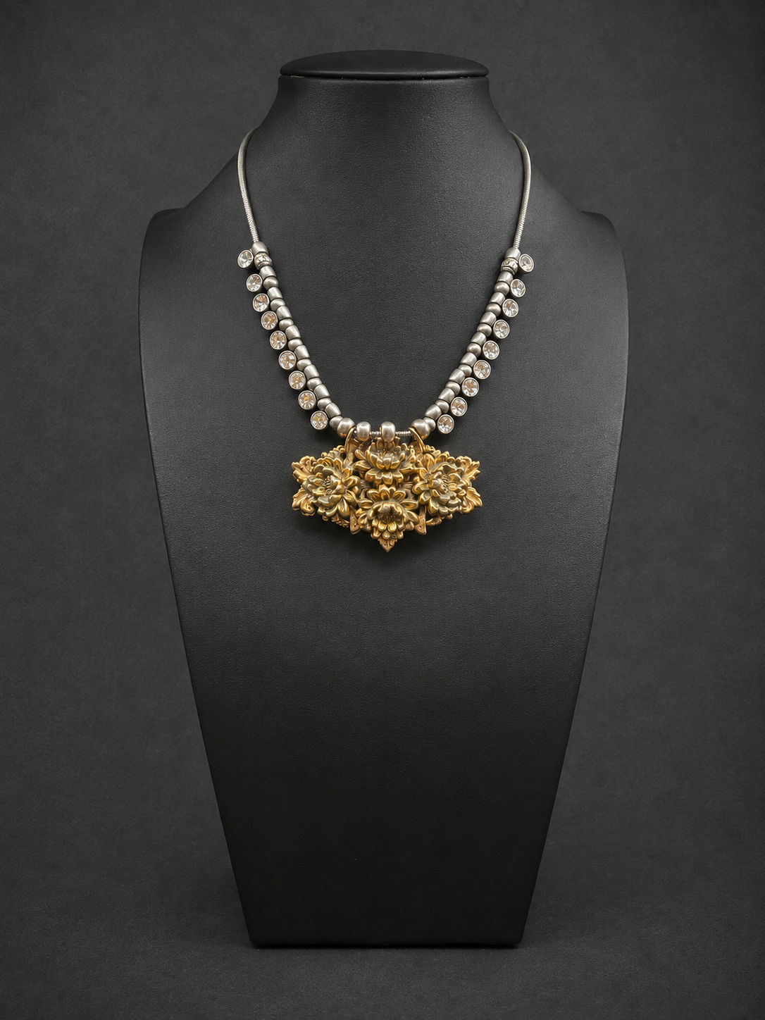 Art Nouveau Floral Sash Buckle Necklace