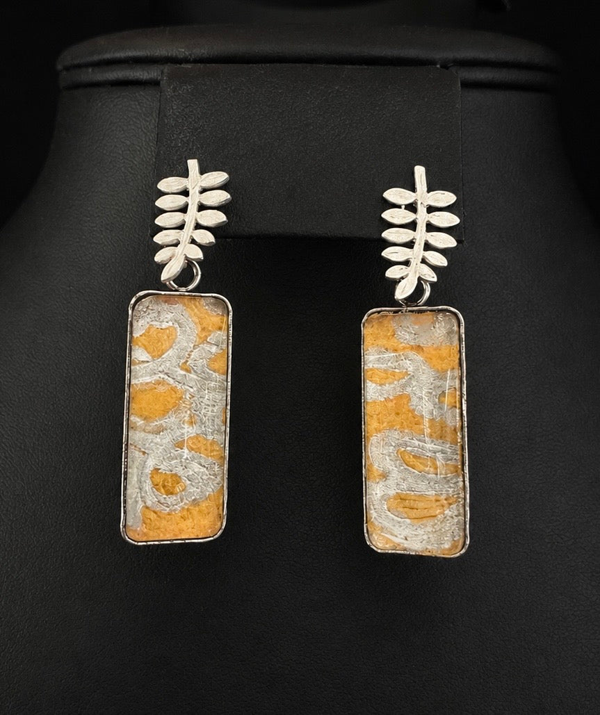 Abstract Painted Panel Earrings