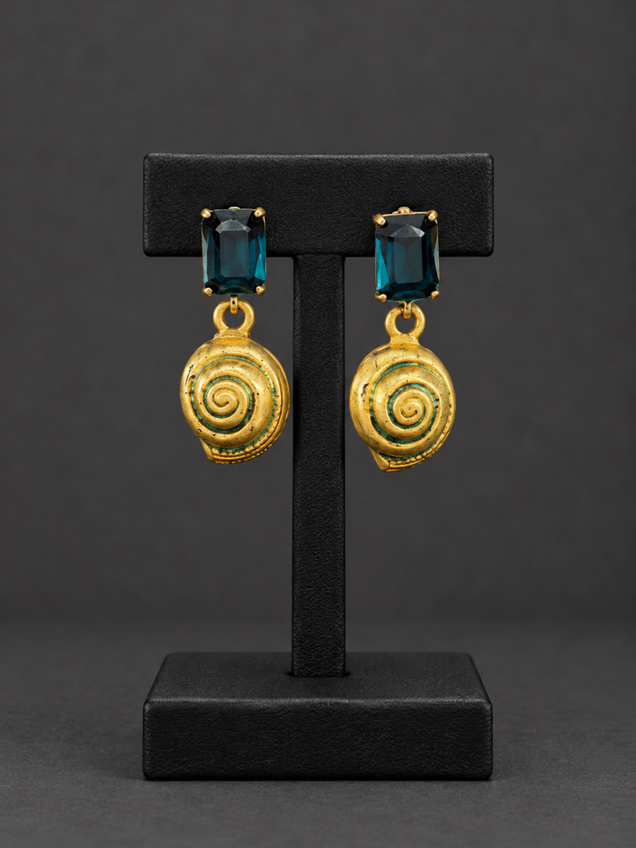 Gold Seashell Drop Earrings