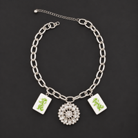 Mahjong Green Dragon Duos Necklace