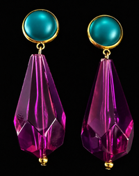 Teal/purple earrings