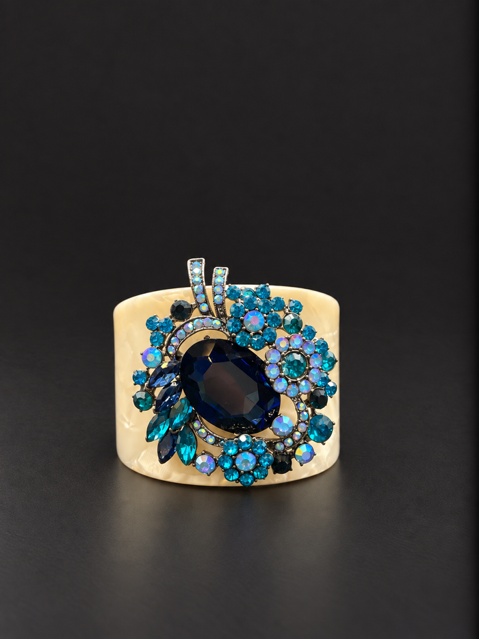 Cuff Bracelet - Blue Gems