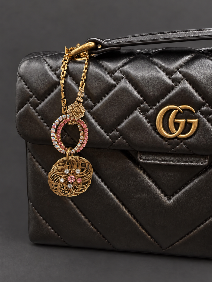 Bag Charm - Duo Rhinestone Brooch