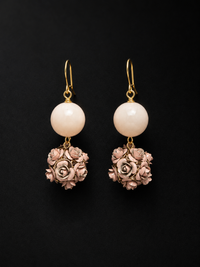 Rose Drop Earrings - Blush