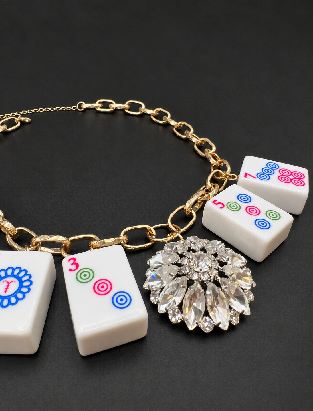 Mahjong Necklace - Dots Odds