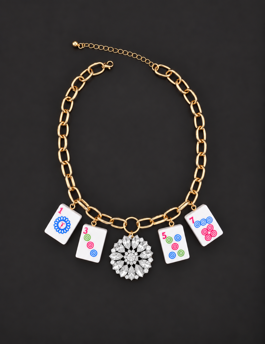 Mahjong Necklace - Dots Odds