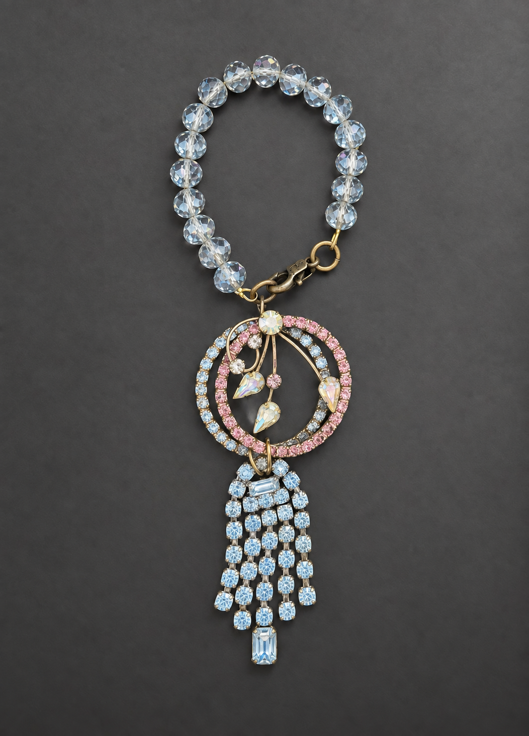 Bag Charm - Blue Rhinestone Tassel