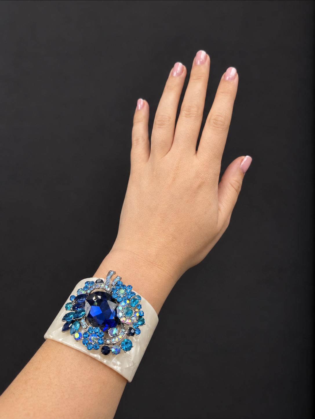 Cuff Bracelet - Blue Gems