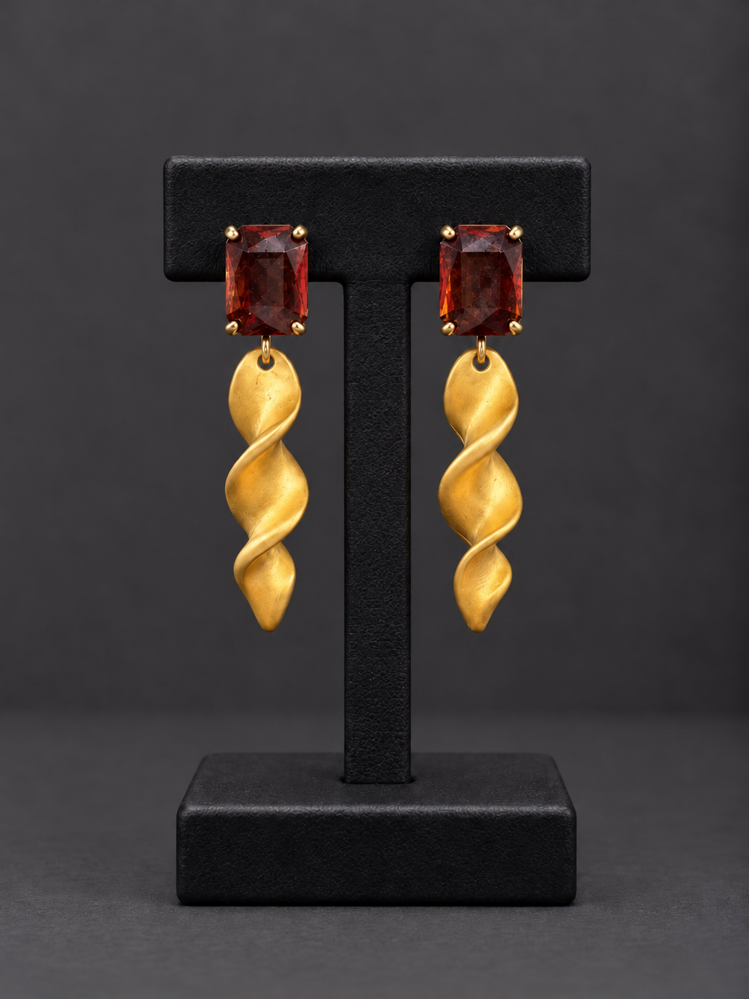 Gold Spiral Drop Earring