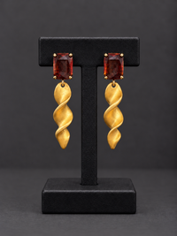Gold Spiral Drop Earring