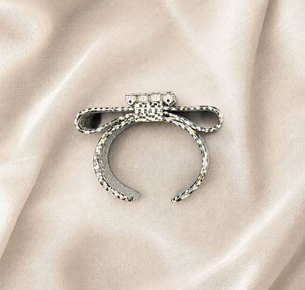 Avignon Bow Cuff Bracelet - Grey