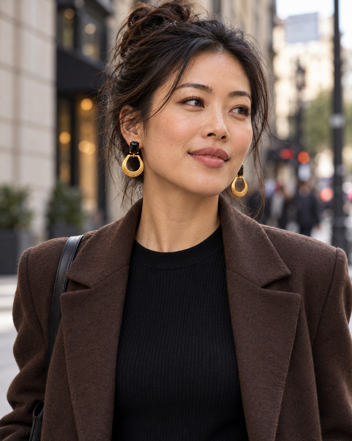 Door Knocker Gold Hoop Earrings