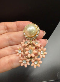 Floral Pearl Cluster Earrings