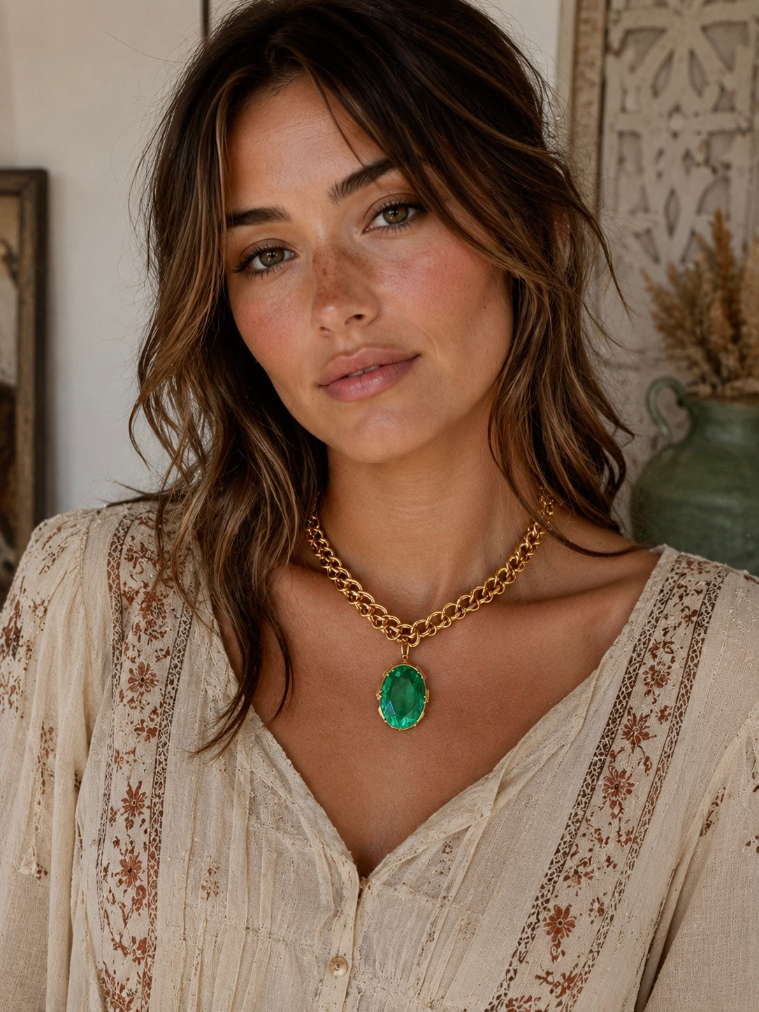 Green Glass Locket