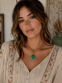 Green Glass Locket