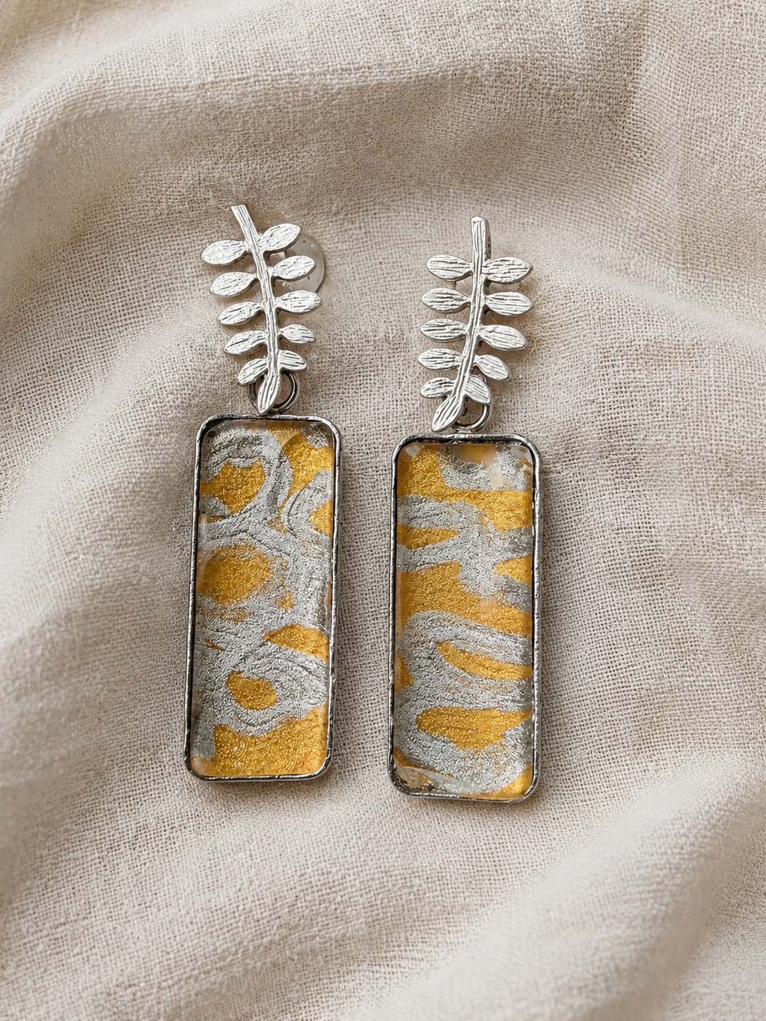 Abstract Painted Panel Earrings
