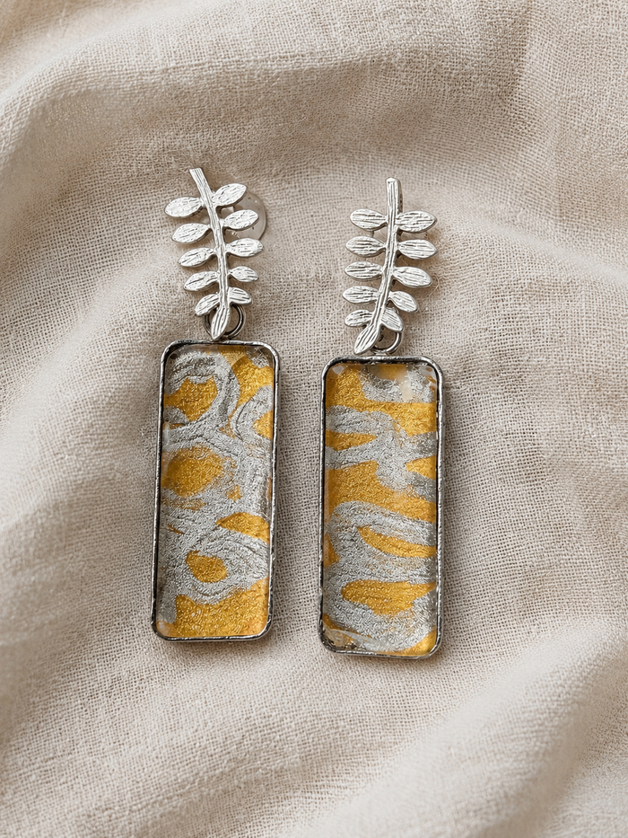 Abstract Painted Panel Earrings