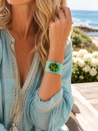 Green Rhinestone Cuff