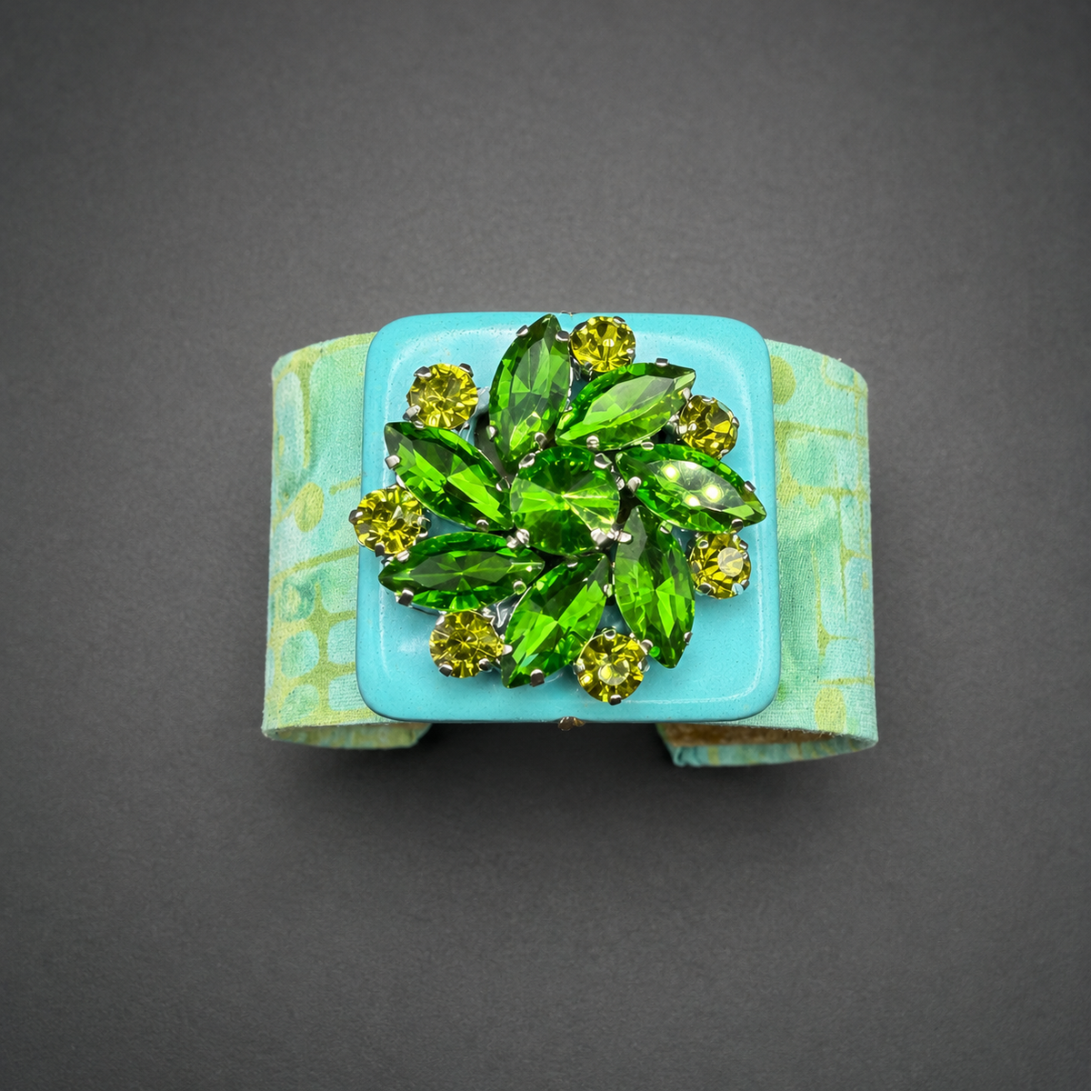 Green Rhinestone Cuff