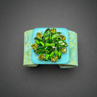 Green Rhinestone Cuff