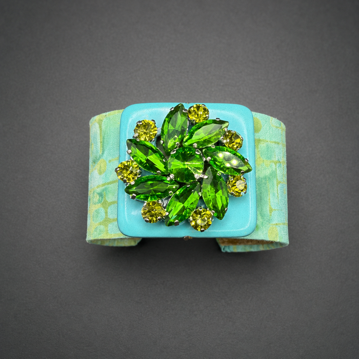 Green Rhinestone Cuff